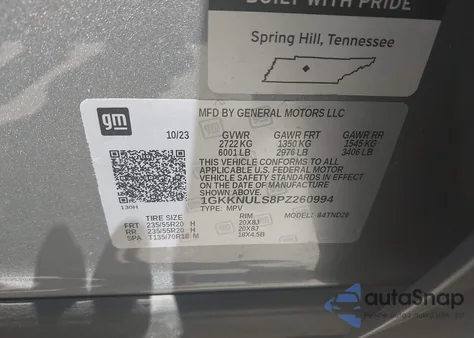 2023 GMC Acadia Slt from USA, damaged, VIN 1GKKNULS8PZ260994